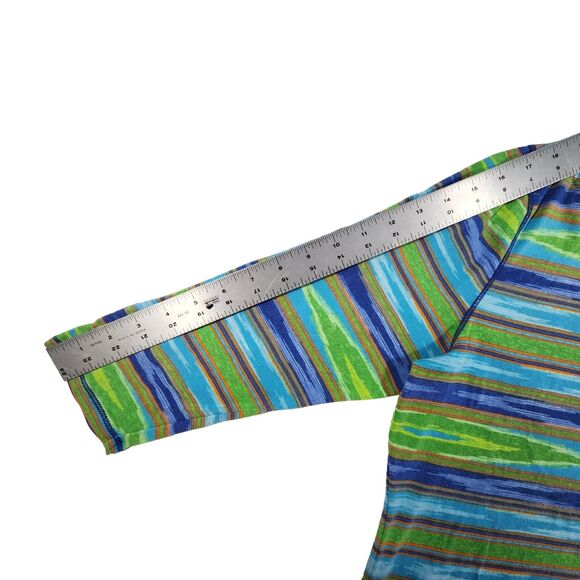 LRL Lauren Jeans Co. Womens Top Large Spring 3/4 Sleeve Coastal Artsy - Picture 6 of 7